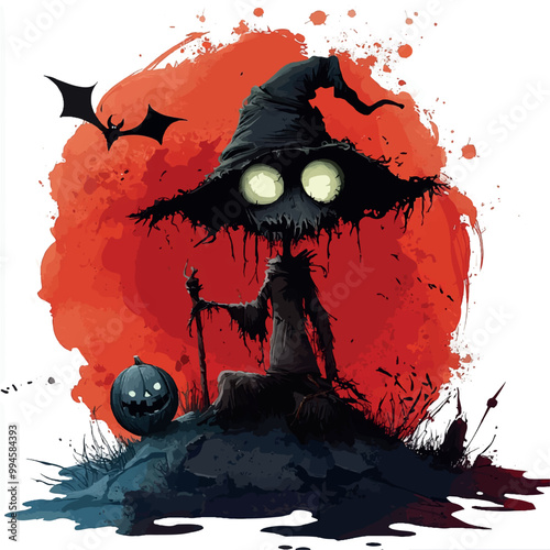 scary halloween monster in vectorial illustration