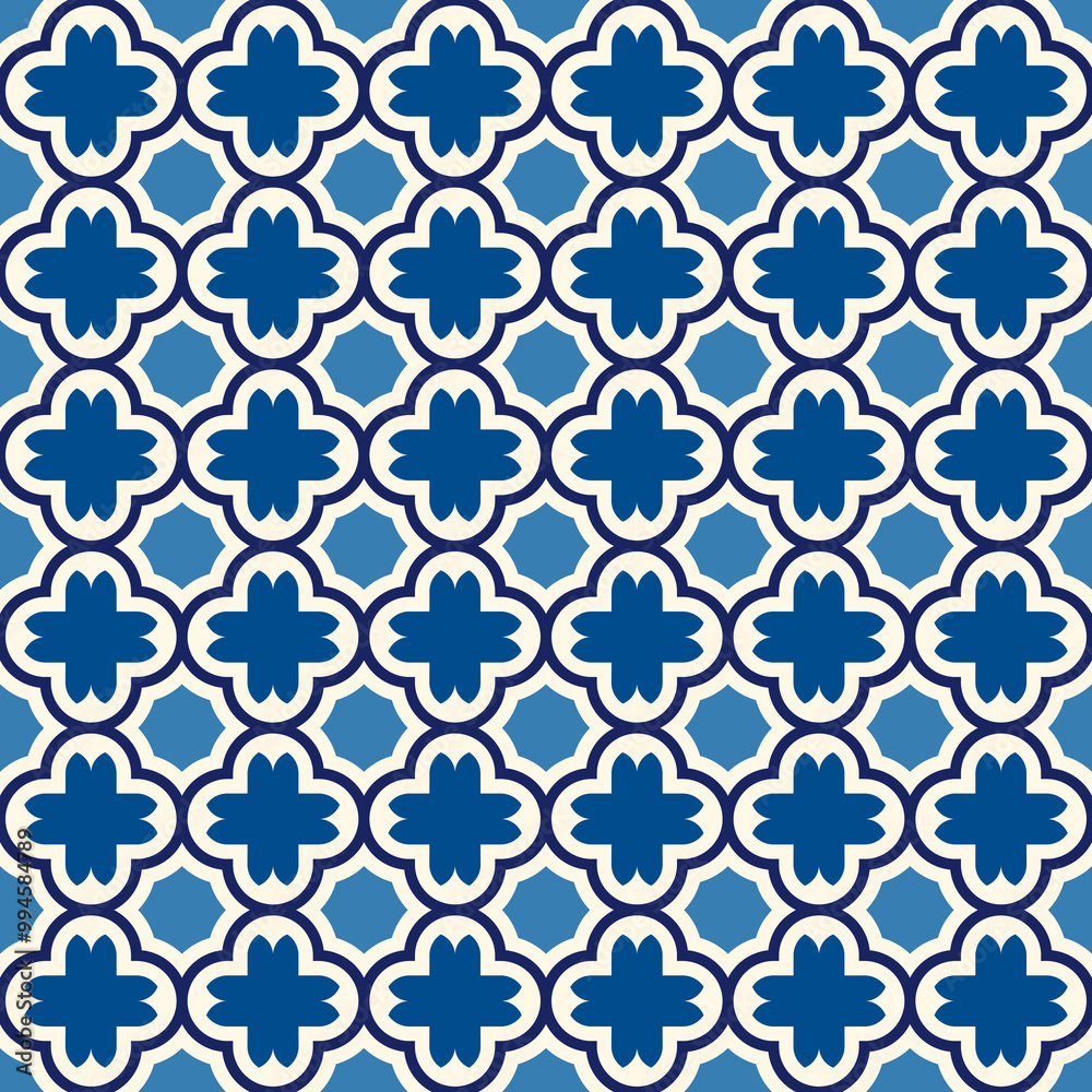 Oriental traditional pattern. Maroccan mosaic tiles. Repeated crosses and stars abstract ornament. Quatrefoil figures wallpaper. Arabesque digital paper, textile print. Vector seamless surface design Oriental traditional pattern. Maroccan mosaic tiles. Repeated crosses and stars abstract ornament. Quatrefoil figures wallpaper. Arabesque digital paper, textile print. Vector seamless surface design