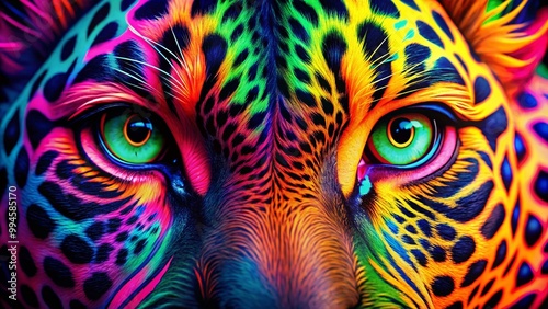 Vibrant Neon Animal Print Design with Bold Colors and Eye-Catching Patterns for Creative Projects