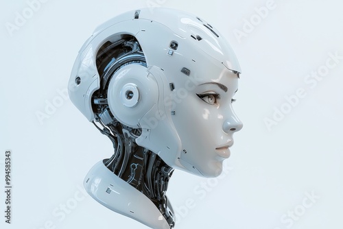 A cut-out female humanoid symbolic of artificial intelligence