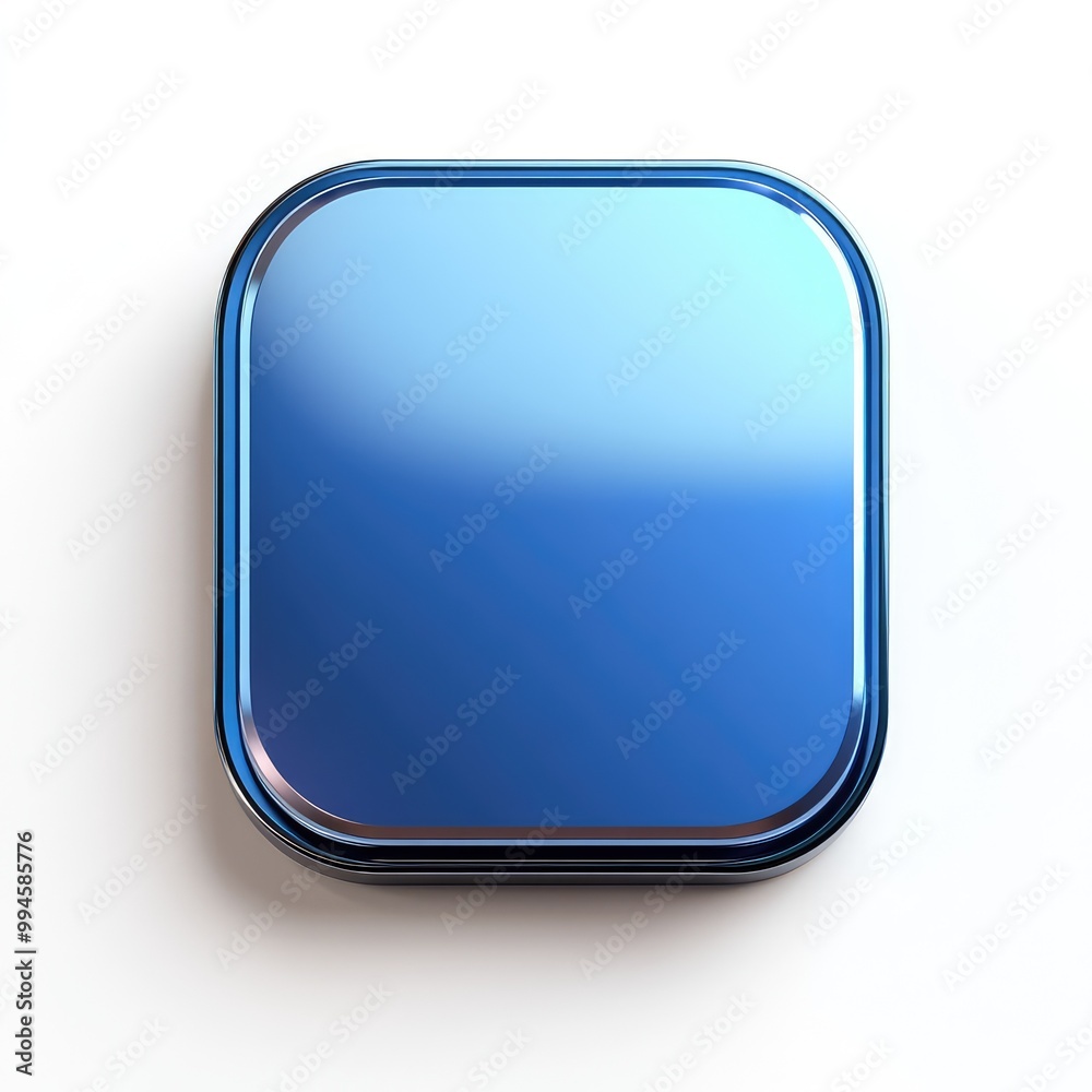3D Rendered Blue Square Icon with Round Corners for Mobile Application Button - Modern and Sleek Design Isolated on Transparent Background 3D Rendered Blue Square Icon with Round Corners for Mobile Application Button - Modern and Sleek Design Isolated on Transparent Background