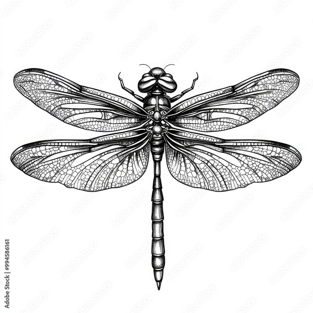 Intricate Black and White Dragonfly Illustration in Zentangle Style, Perfect for Coloring Books, Art Prints, and Decorative Designs Intricate Black and White Dragonfly Illustration in Zentangle Style, Perfect for Coloring Books, Art Prints, and Decorative Designs