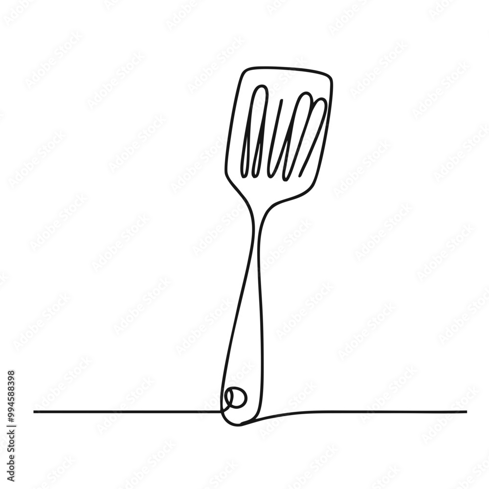 Spatula. Icon. Vector drawing. One line art. A simple drawing of a continuous line of kitchen utensils, dishes. Spatula. Icon. Vector drawing. One line art. A simple drawing of a continuous line of kitchen utensils, dishes.