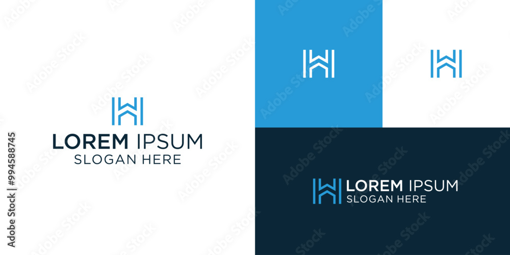 w h wh initial building logo design vector symbol graphic idea creative