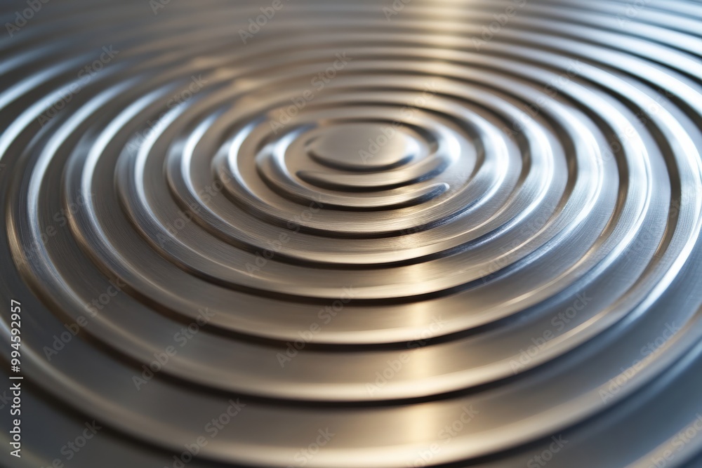 A silver circle with ripples in it, generative ai image A silver circle with ripples in it, generative ai image