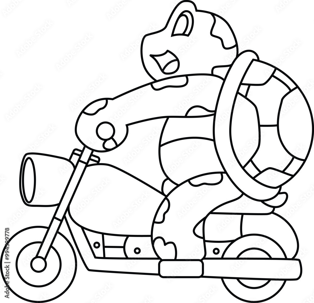 Turtle Motorcycle Animal Vector Graphic Art Illustration Turtle Motorcycle Animal Vector Graphic Art Illustration