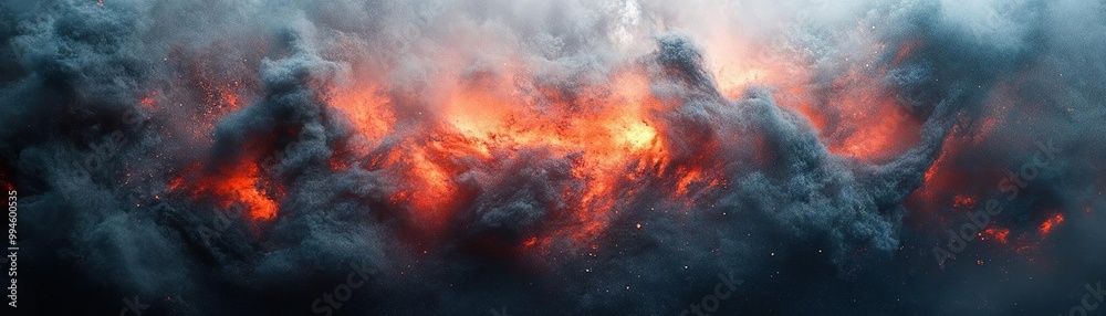 A dramatic scene of fiery clouds engulfed in darkness, showcasing the intense beauty of nature's power and chaos. A dramatic scene of fiery clouds engulfed in darkness, showcasing the intense beauty of nature's power and chaos.