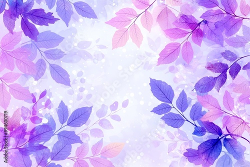 Wallpaper Mural A purple and pink leaf pattern with simple background.  Torontodigital.ca