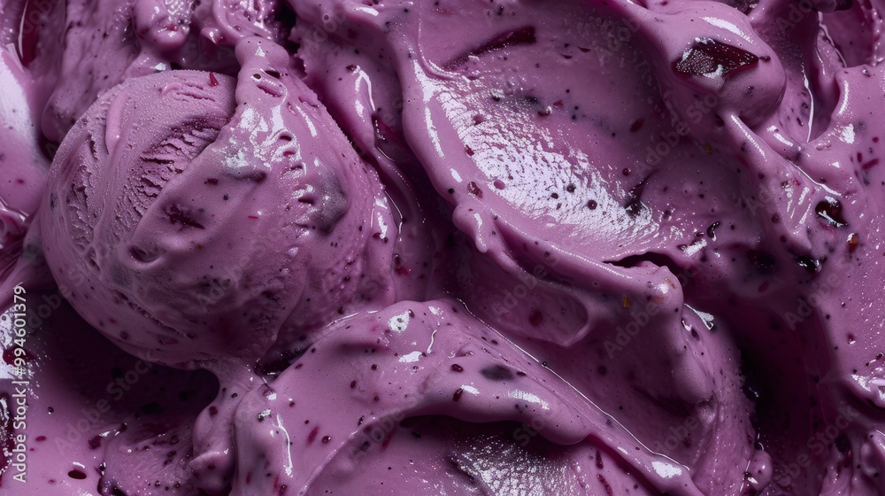 Obraz premium Close-Up of Plum Ice Cream with Aromatic Cardamom Seeds on White Background