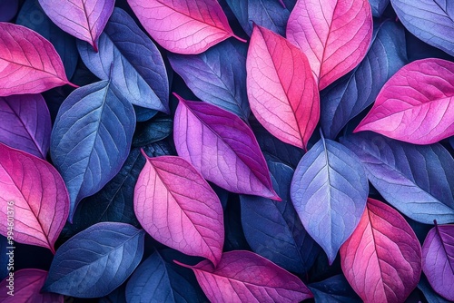 Wallpaper Mural A purple and pink leaf pattern with simple background.  Torontodigital.ca