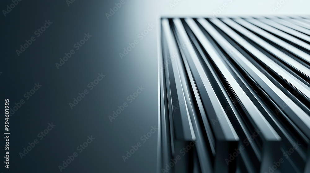 Heatsink On Smooth Metallic Gray Surface For Cooling Systems