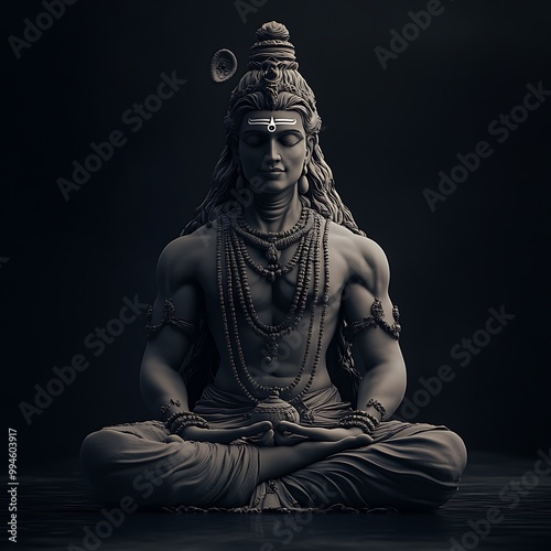 Lord Shiva Statue in Meditation Pose