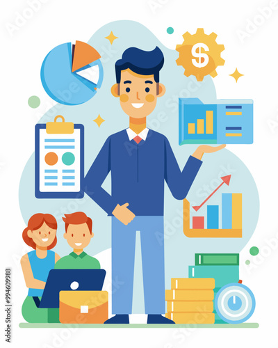 A workshop dedicated to teaching students how to create a practical and effective budget.. Vector illustration