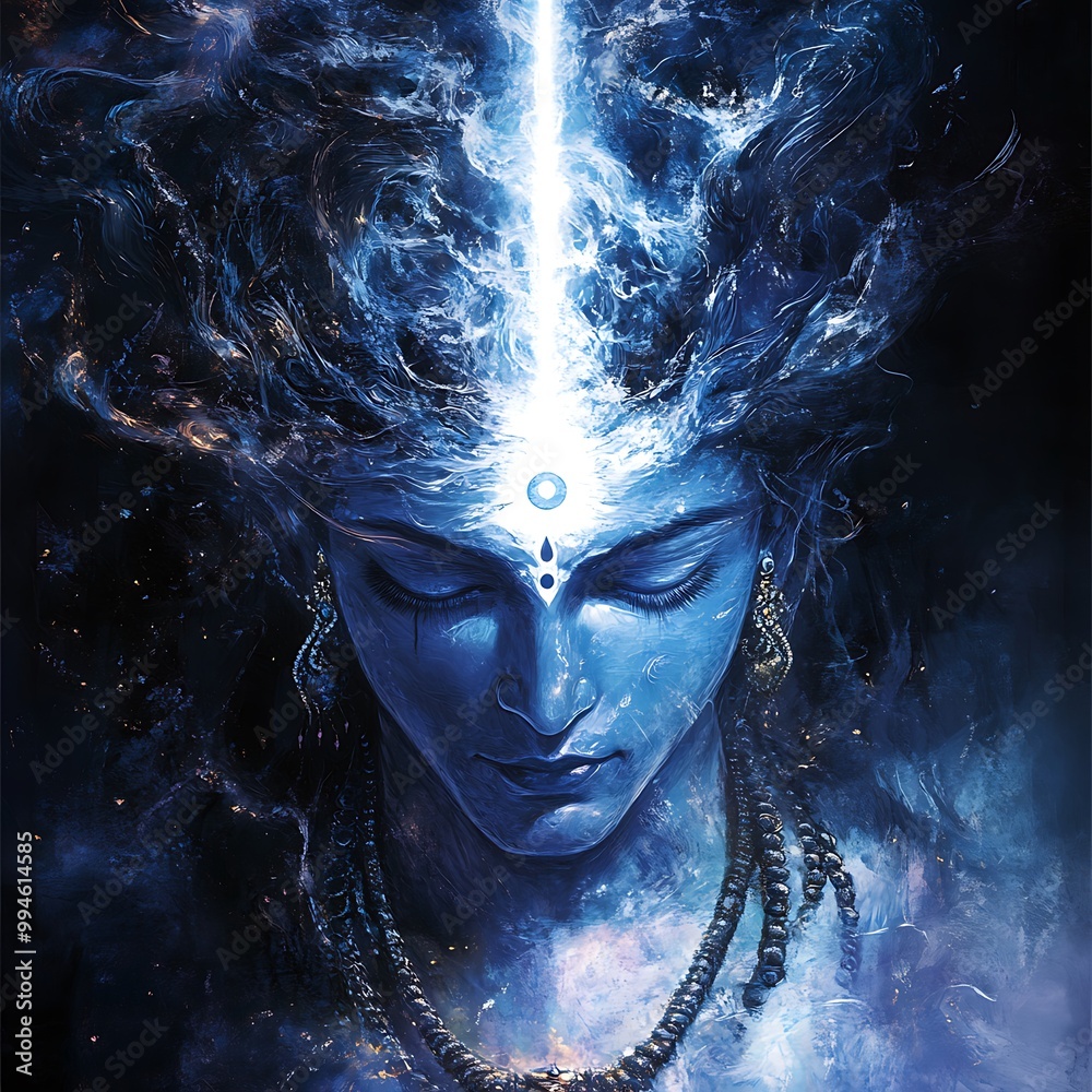 Digital Painting of Shiva, the Hindu God of Destruction and ...