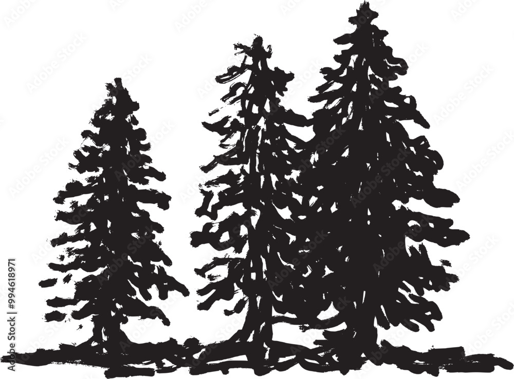 Hand-drawn tree illustration showcasing intricate branch details and natural textures Hand-drawn tree illustration showcasing intricate branch details and natural textures