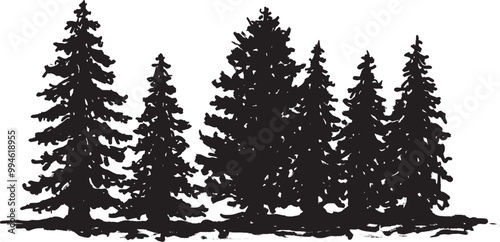 Hand-drawn tree illustration showcasing intricate branch details and natural textures