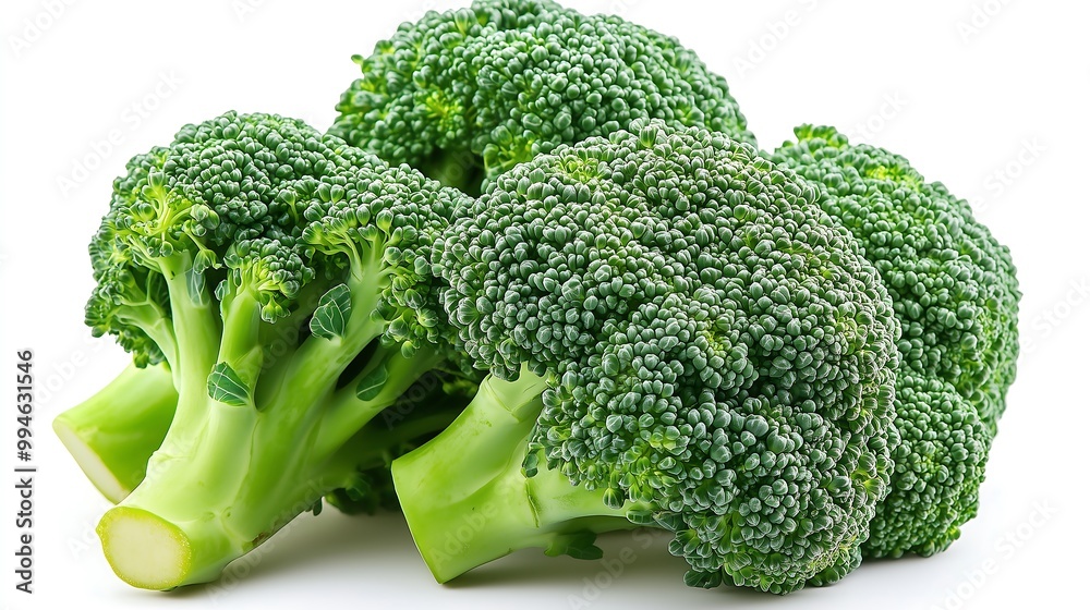 Vibrant Green Broccoli: Studio Shot, Isolated on White Vibrant Green Broccoli: Studio Shot, Isolated on White