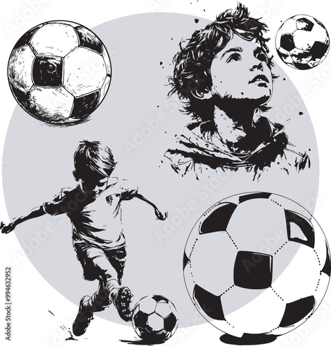 Children's Soccer Vector Illustration