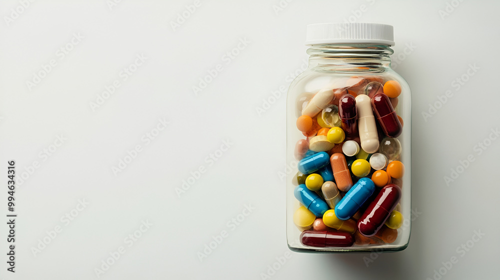 capsule pills spread out of plastic drug bottles. Healthcare and medicine. Pharmaceutical industry. Pharmacy product. Medication. capsule pills spread out of plastic drug bottles. Healthcare and medicine. Pharmaceutical industry. Pharmacy product. Medication.