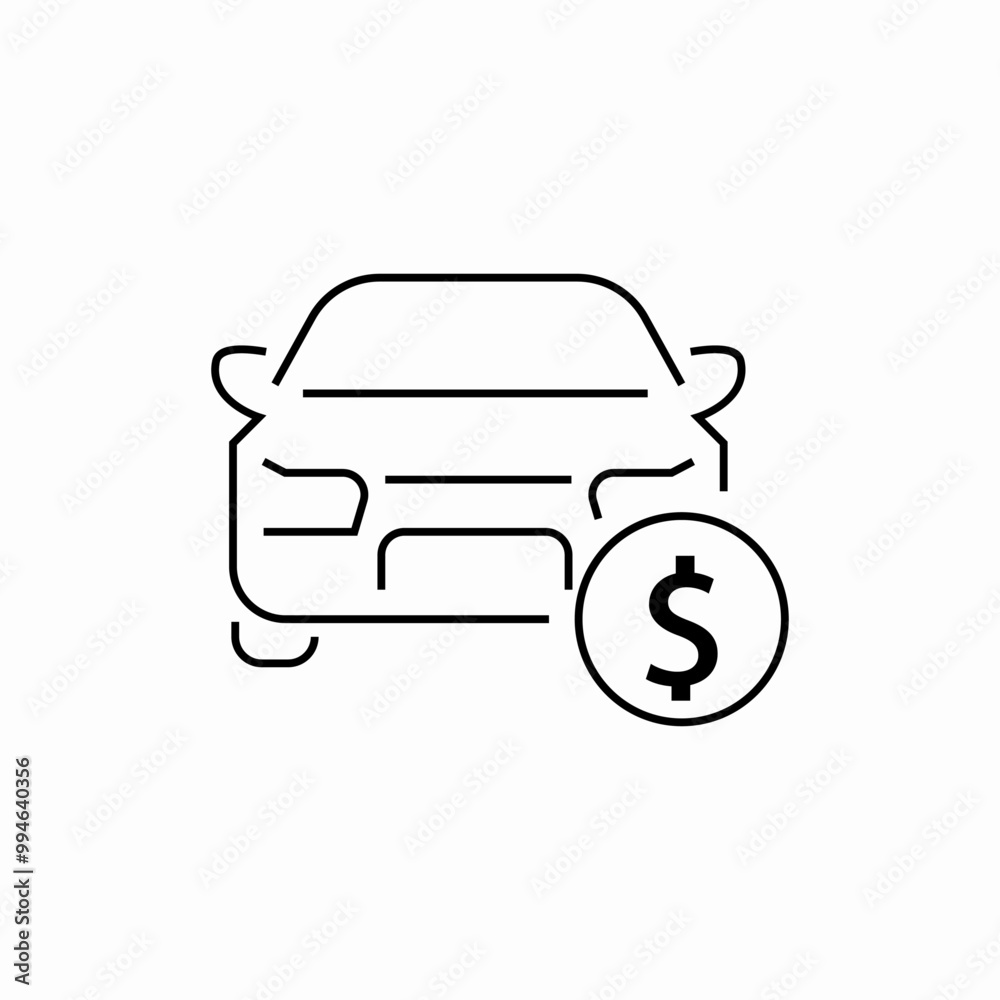 buying or renting a car icon sign vector buying or renting a car icon sign vector