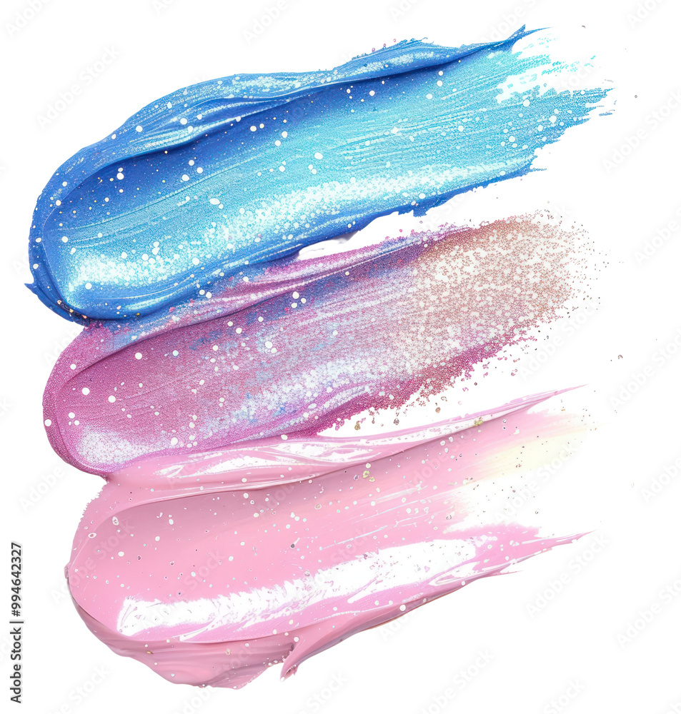 Fototapeta premium PNG Cute glitter brush stroke backgrounds paint white background.
