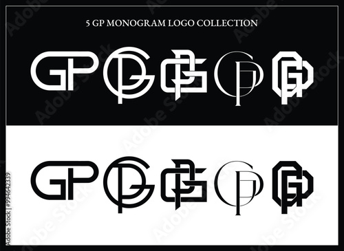 GP text  monogram logo collections 