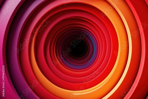 Abstract circular pattern in vibrant red and orange tones creating a mesmerizing visual effect.