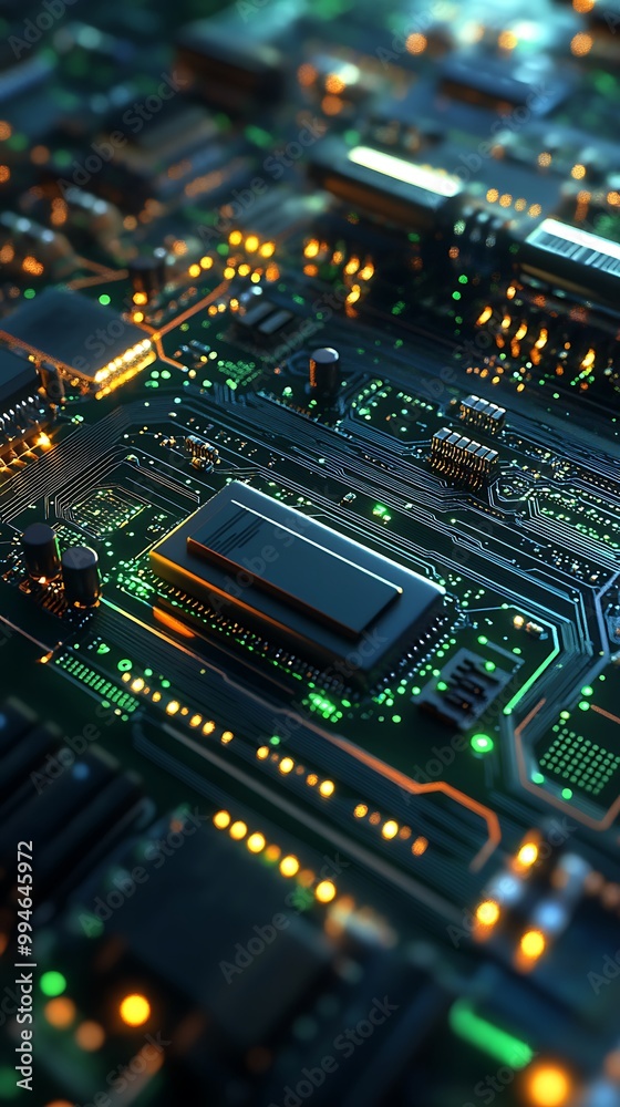 Accurate 3D Render of a Complex Multi-Layer Printed Circuit Board Accurate 3D Render of a Complex Multi-Layer Printed Circuit Board