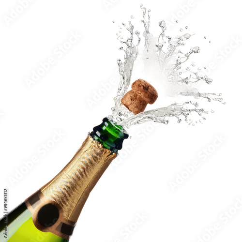 Champagne bottle popping