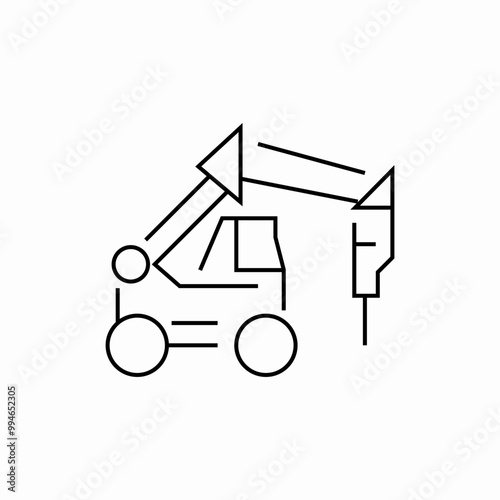 dragline excavator icon sign vector