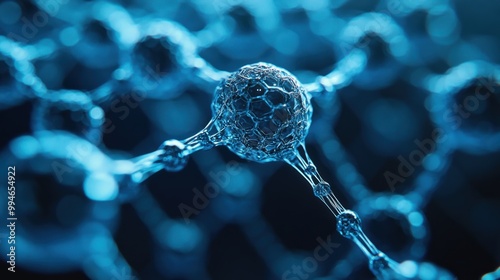 Exploring the intricate world of molecular structures under blue light in a scientific environment