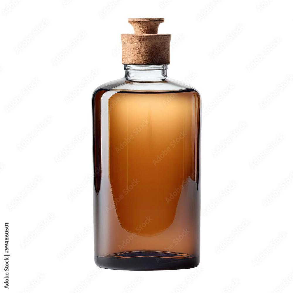 Amber glass bottle with cork top Amber glass bottle with cork top