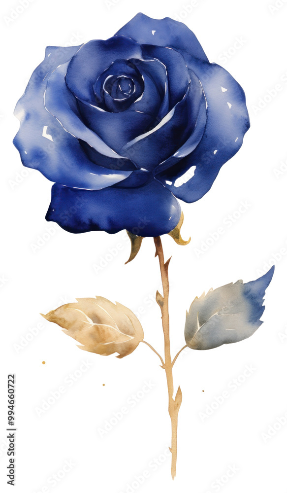 Naklejka premium PNG Indigo rose painting flower petal.