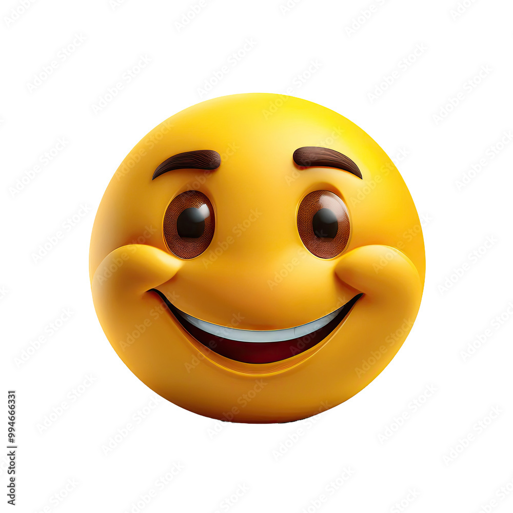 Fototapeta premium Smiling yellow emoji face