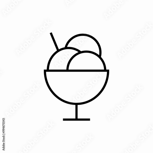 ice cream on cup icon sign vector