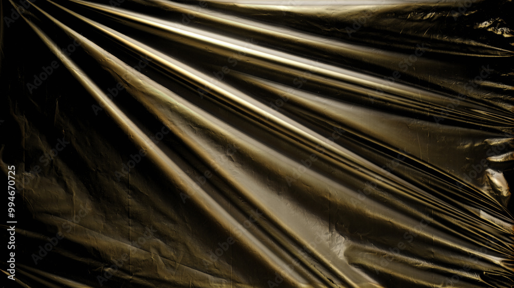 Obraz premium Gold metallic plastic texture over a black background. 
