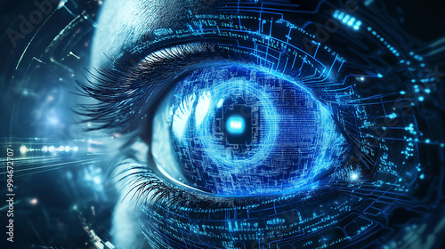 Futuristic Digital Eye with Circuitry