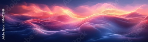 Wallpaper Mural An abstract digital illustration showcasing flowing waves in vibrant colors, evoking a sense of tranquility and motion. Torontodigital.ca