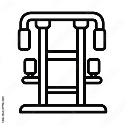 pec deck gym icon line vector design in trendy style