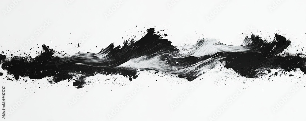 Abstract black and white design featuring dynamic brush strokes creating a captivating visual contrast for artistic purposes. Abstract black and white design featuring dynamic brush strokes creating a captivating visual contrast for artistic purposes.