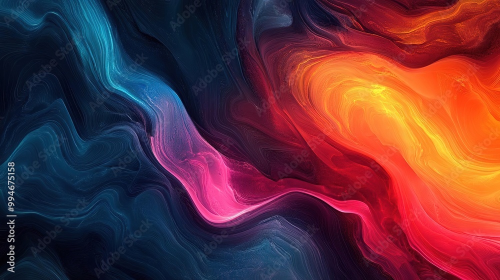 Vibrant abstract art features swirling colors of blue, pink, and orange, creating a captivating visual experience. Vibrant abstract art features swirling colors of blue, pink, and orange, creating a captivating visual experience.