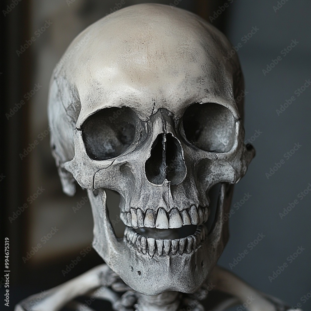 Obraz premium Realistic Human Skull Display