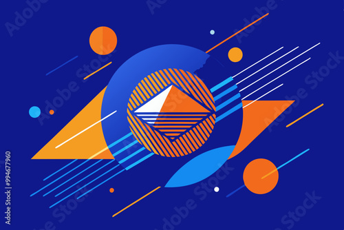 Abstract colorful orange curve background