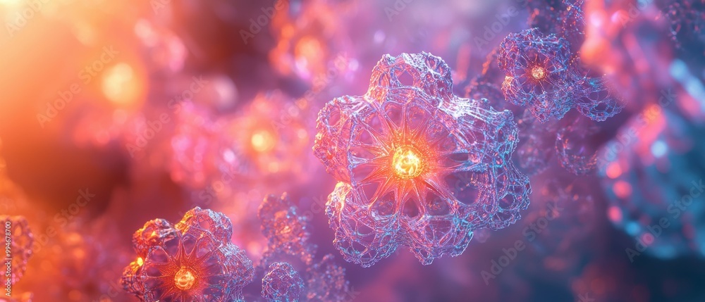 Fototapeta premium Dynamic Fractal Patterns: Mesmerizing Visuals for Medical Technology Banner