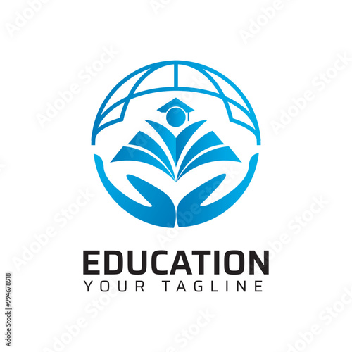Premium Quality education college coaching academy abstract modern minimalist 3d colorful logo design template