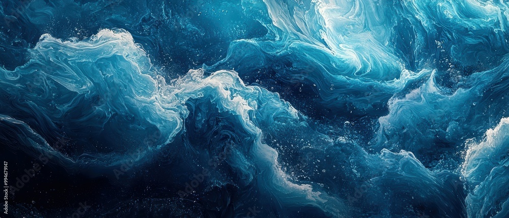 Mesmerizing free-flowing brushwork that creates a dreamlike aqueous scene of shifting, iridescent hues in shades of azure for an agricultural tech banner Mesmerizing free-flowing brushwork that creates a dreamlike aqueous scene of shifting, iridescent hues in shades of azure for an agricultural tech banner