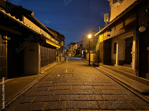 Old city street Kyoto Japan photo