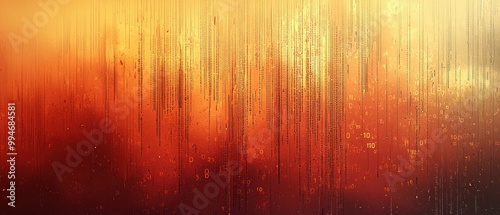 Soothing nature-inspired gradient of earthy, terracotta tones interspersed with lines of flowing binary code photo