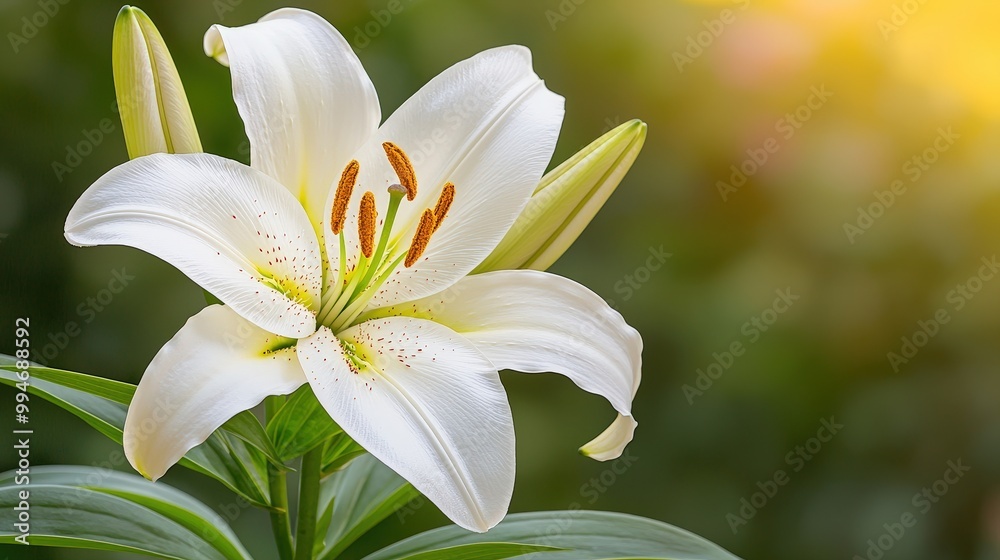 Close up White Lily Flower with Soft Lighting and Delicate Petals Close up White Lily Flower with Soft Lighting and Delicate Petals