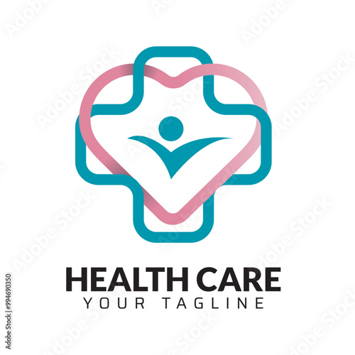 Premium Quality healthcare medical abstract modern minimalist 3d colorful logo design template photo